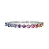 Shared Claw Half Eternity Rainbow Sapphire Ring