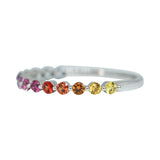 Shared Claw Half Eternity Rainbow Sapphire Ring