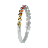 Shared Claw Half Eternity Rainbow Sapphire Ring