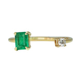 Emerald & Diamond Toi Et Moi Ring
