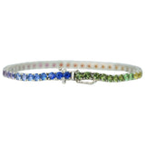 Round Brilliant Rainbow Sapphire Tennis Bracelet
