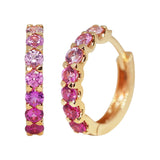 Ombre Pink Sapphire Huggie Earrings