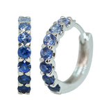 Ombre Blue Sapphire Huggie Earrings