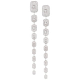 Baguette Diamond Pave Statement Drop Earrings