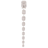 Baguette Diamond Pave Statement Drop Earrings