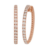 Diamond & Gold Rope Effect Hoop Earrings