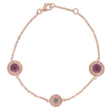 Rose Cut Pink Sapphire & Diamond Bracelet