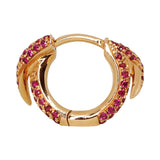 Ruby Spike Hoop Earrings