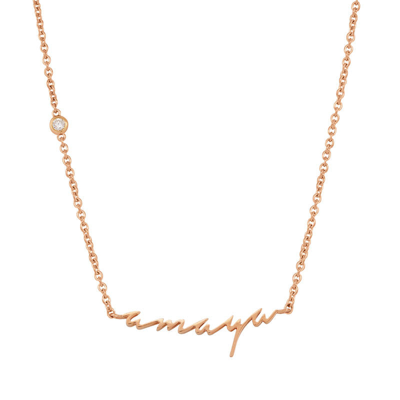 Mini Nameplate Calligraphy Necklace