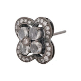 Signature Rose Cut Diamond Flower Stud Earrings