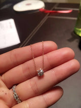 Mini Bezel-set Diamond Solitaire Pendant