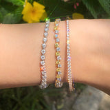 Vivid Yellow And White Diamond Tennis Bracelet