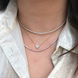 Pink Sapphire Tennis Necklace