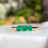 Emerald Three Stone Ring