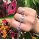 Signature Pastel Rainbow Sapphire & Diamond Spinner Ring