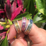 Signature Pastel Rainbow Sapphire & Diamond Spinner Ring