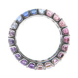 Mini Rainbow Sapphire Emerald Cut Eternity Ring