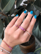 Rose-cut Pink Sapphire Stack Ring