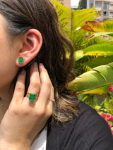 Emerald cut Emerald Stud Earrings