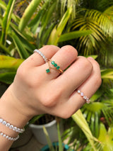 Emerald Three Stone Ring