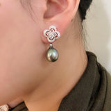 Signature Rose Cut Diamond Flower Stud Earrings