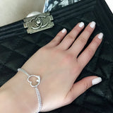 Open Heart Diamond Charm Bracelet