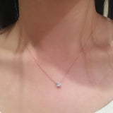 Mini Bezel-set Diamond Solitaire Pendant