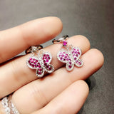 Pink Sapphire Butterfly Earrings