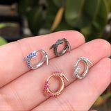 Sapphire Spike Hoop Earrings