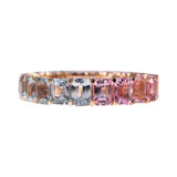 Signature Secret Message Emerald Cut Rainbow Eternity Ring