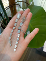 Baguette Diamond Pave Statement Drop Earrings