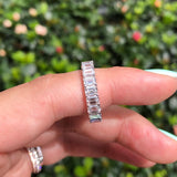 Signature Yin Yang Rainbow Sapphire And Diamond Emerald Cut Eternity Ring