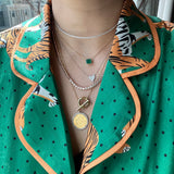 Diamond Line & Cuban Link Necklace