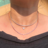 Pink Sapphire Tennis Necklace