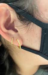 Beveled Gold Huggies