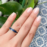 Channel Set Blue Sapphire Eternity Ring