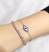 Blue Sapphire & Diamond Evil Eye Bracelet