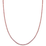 Pink Sapphire Tennis Necklace