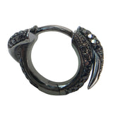 Black Diamond Spike Hoop Earrings