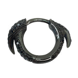 Black Diamond Spike Hoop Earrings