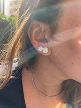 Removable Double Edged Pave Diamond Jackets (For 2 carat diamond studs)