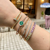 Diamond & Enamel Rope Effect Bangle