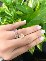 Signature Yin Yang Rainbow Sapphire And Diamond Emerald Cut Eternity Ring