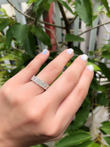 Signature Yin Yang Rainbow Sapphire And Diamond Emerald Cut Eternity Ring