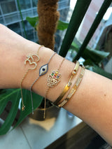 Rainbow Multi-Gem Hamsa Bracelet