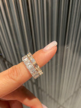 Horizontal Emerald Cut Diamond Eternity Ring