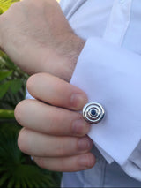 Gem-set Silver Cufflinks