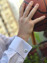 Gem-set Silver Cufflinks