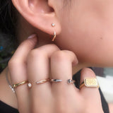 Diamond Spike Hoop Earrings