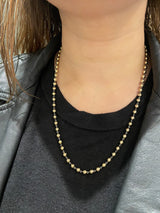 Solid 18K Gold Ball and Chain Necklace